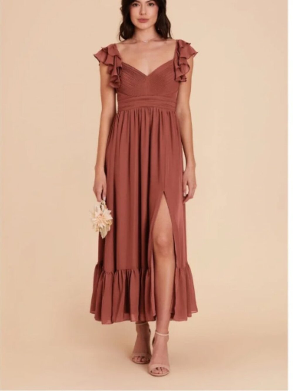 Birdy Grey Michelle Chiffon Dress in Desert Rose XL - NWT